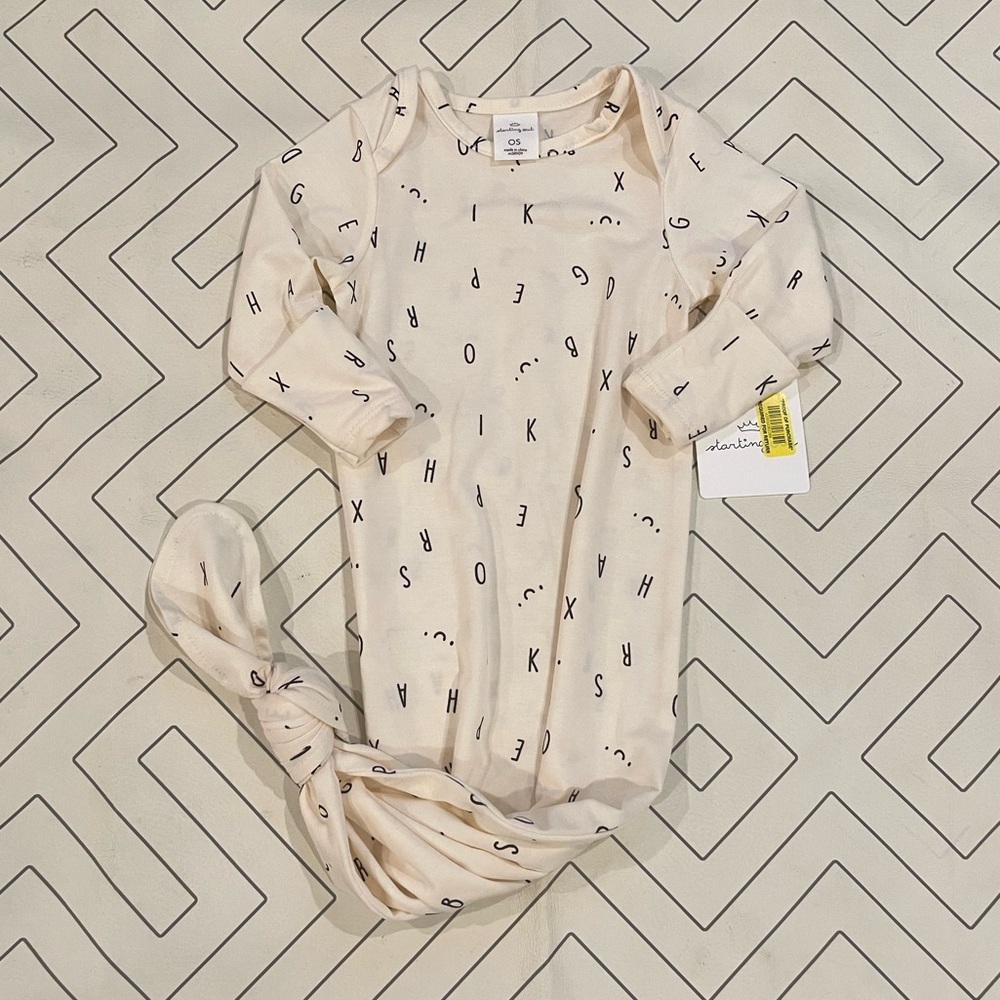 NWT Starting Out Alphabet Knotted Gown